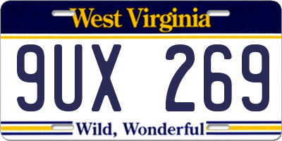 WV license plate 9UX269