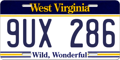 WV license plate 9UX286