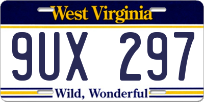 WV license plate 9UX297