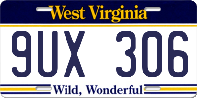 WV license plate 9UX306
