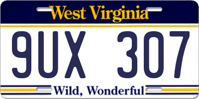 WV license plate 9UX307