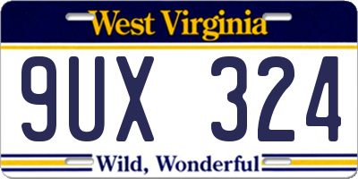 WV license plate 9UX324