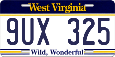 WV license plate 9UX325