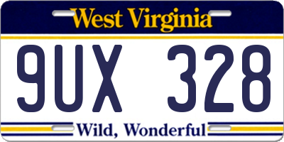 WV license plate 9UX328