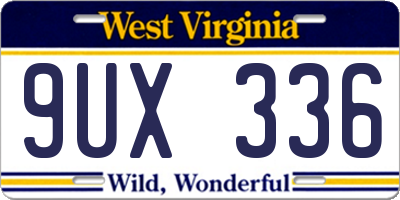 WV license plate 9UX336