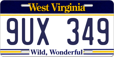 WV license plate 9UX349