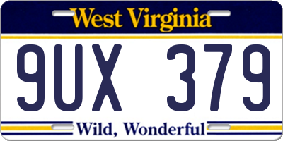 WV license plate 9UX379