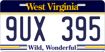 WV license plate 9UX395