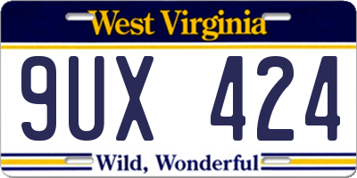 WV license plate 9UX424