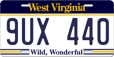 WV license plate 9UX440