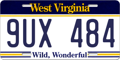 WV license plate 9UX484