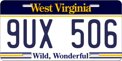 WV license plate 9UX506