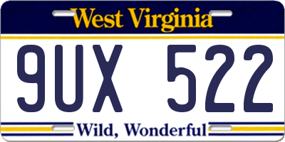 WV license plate 9UX522