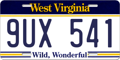 WV license plate 9UX541