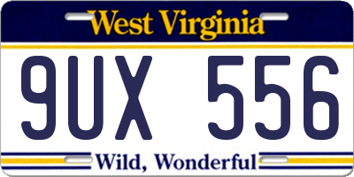 WV license plate 9UX556