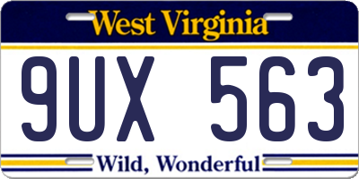 WV license plate 9UX563