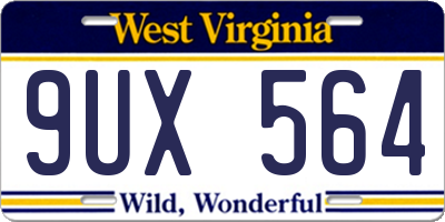 WV license plate 9UX564