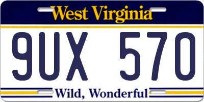 WV license plate 9UX570