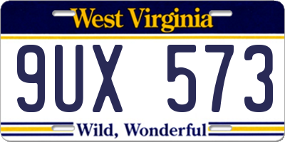 WV license plate 9UX573