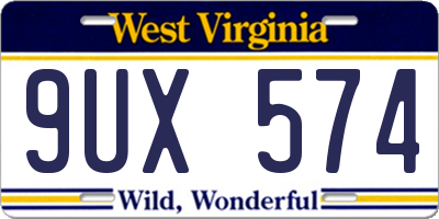 WV license plate 9UX574