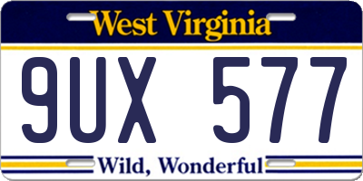 WV license plate 9UX577