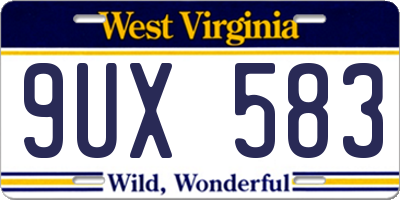 WV license plate 9UX583