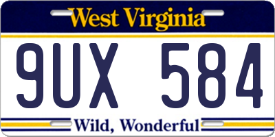 WV license plate 9UX584