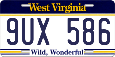 WV license plate 9UX586