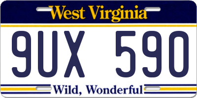 WV license plate 9UX590