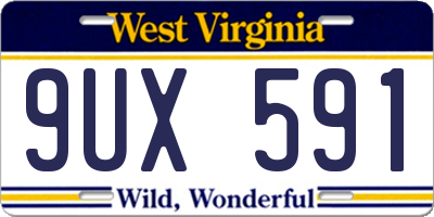 WV license plate 9UX591