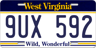 WV license plate 9UX592