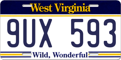 WV license plate 9UX593