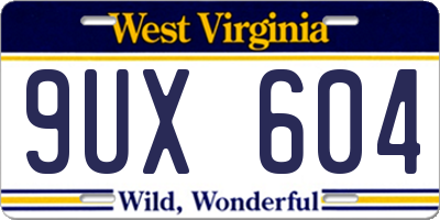 WV license plate 9UX604