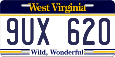 WV license plate 9UX620