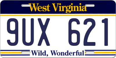 WV license plate 9UX621