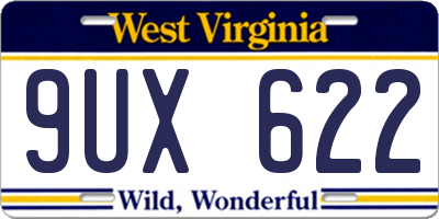 WV license plate 9UX622