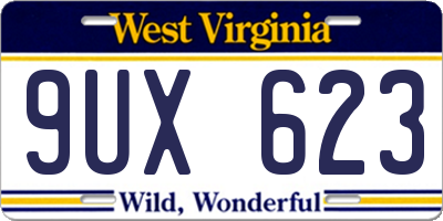 WV license plate 9UX623
