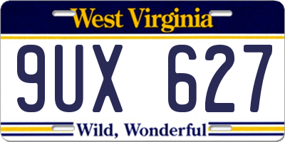 WV license plate 9UX627