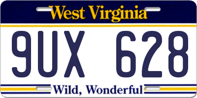WV license plate 9UX628