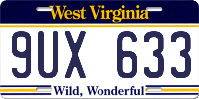 WV license plate 9UX633