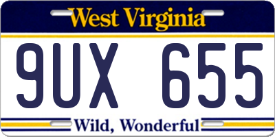 WV license plate 9UX655