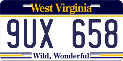WV license plate 9UX658