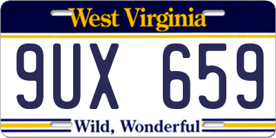 WV license plate 9UX659