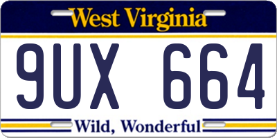 WV license plate 9UX664