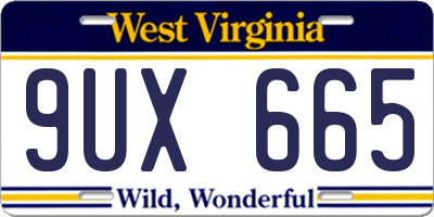 WV license plate 9UX665