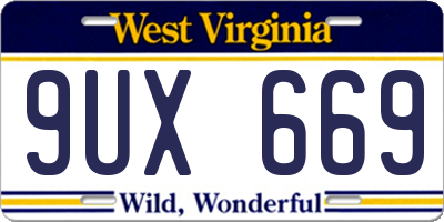 WV license plate 9UX669