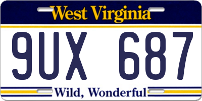 WV license plate 9UX687