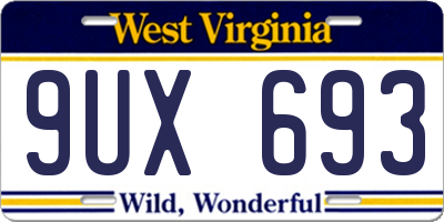 WV license plate 9UX693