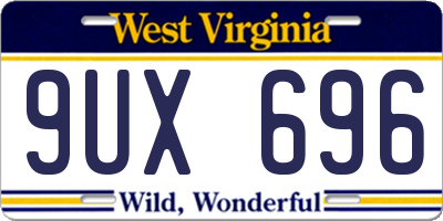 WV license plate 9UX696