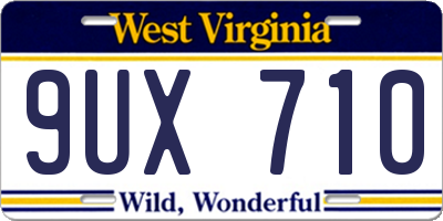 WV license plate 9UX710